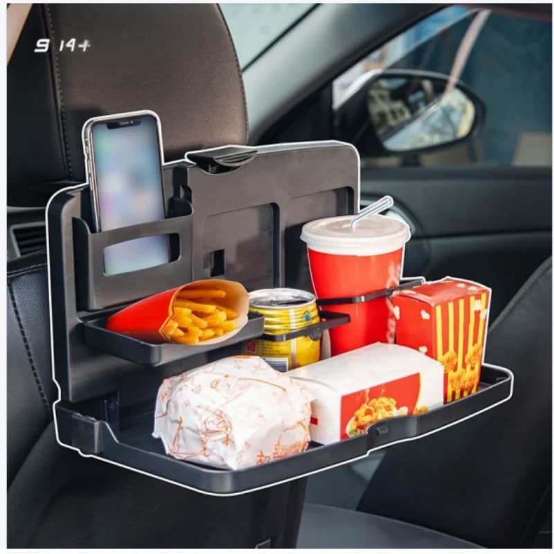 Multifunctional office dining tray table for eating and drinking, foldable car tray stand for rear seats in cars.