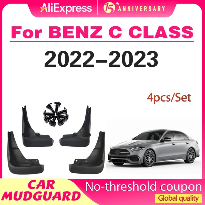 4x for Mercedes Benz C Class W206 2022 2023 MudFlaps Mudguards Splash Guards Mudflap Front Wheels Fender Car Styling Accessories