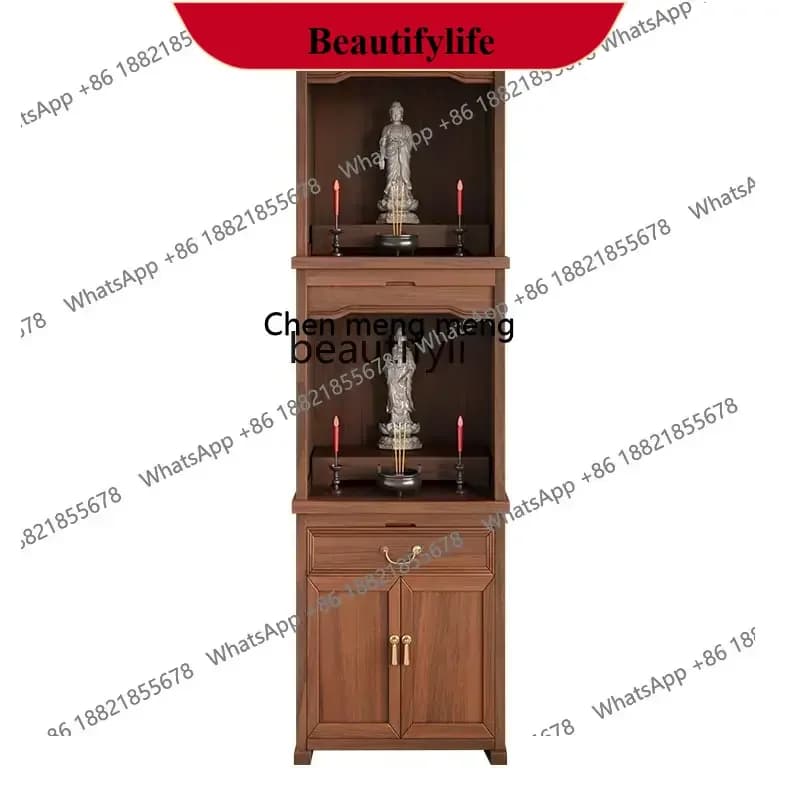 z183 A16 Elm Buddha Shrine Clothes Closet Altar Cabinet Buddha Shrine Buddha Cabinet God of Wealth Cabinet Altar Solid Wood