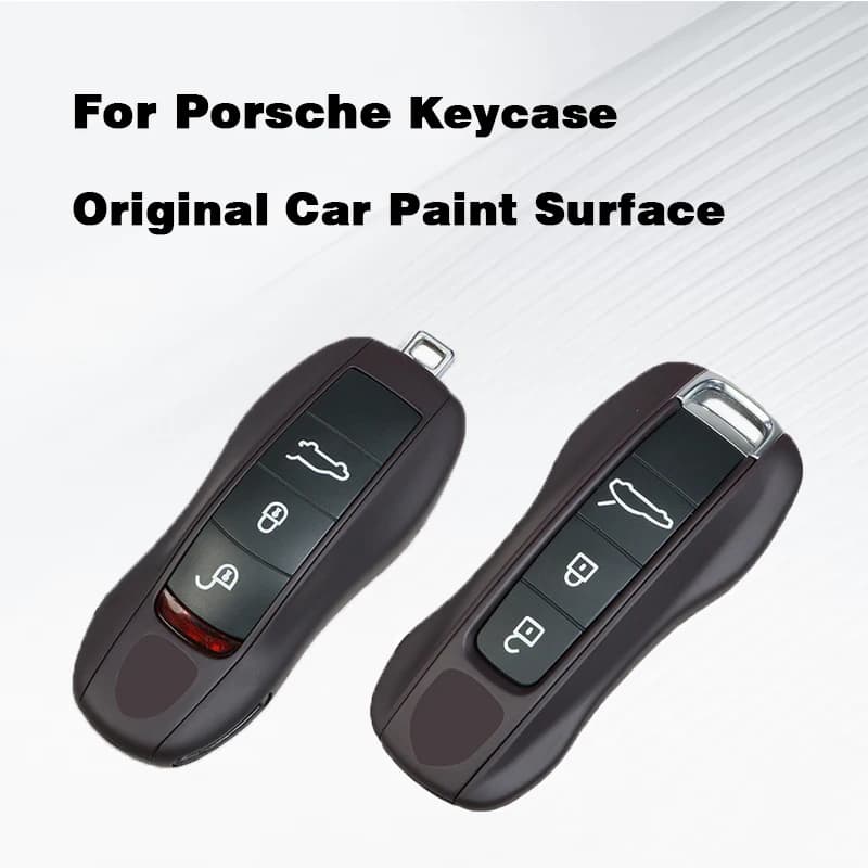Original Car Paint Surface Raspberry Purple Fob Remote Keys Case Cover Shell Replace For Porsche 911 Panamera Cayenne Macan 718