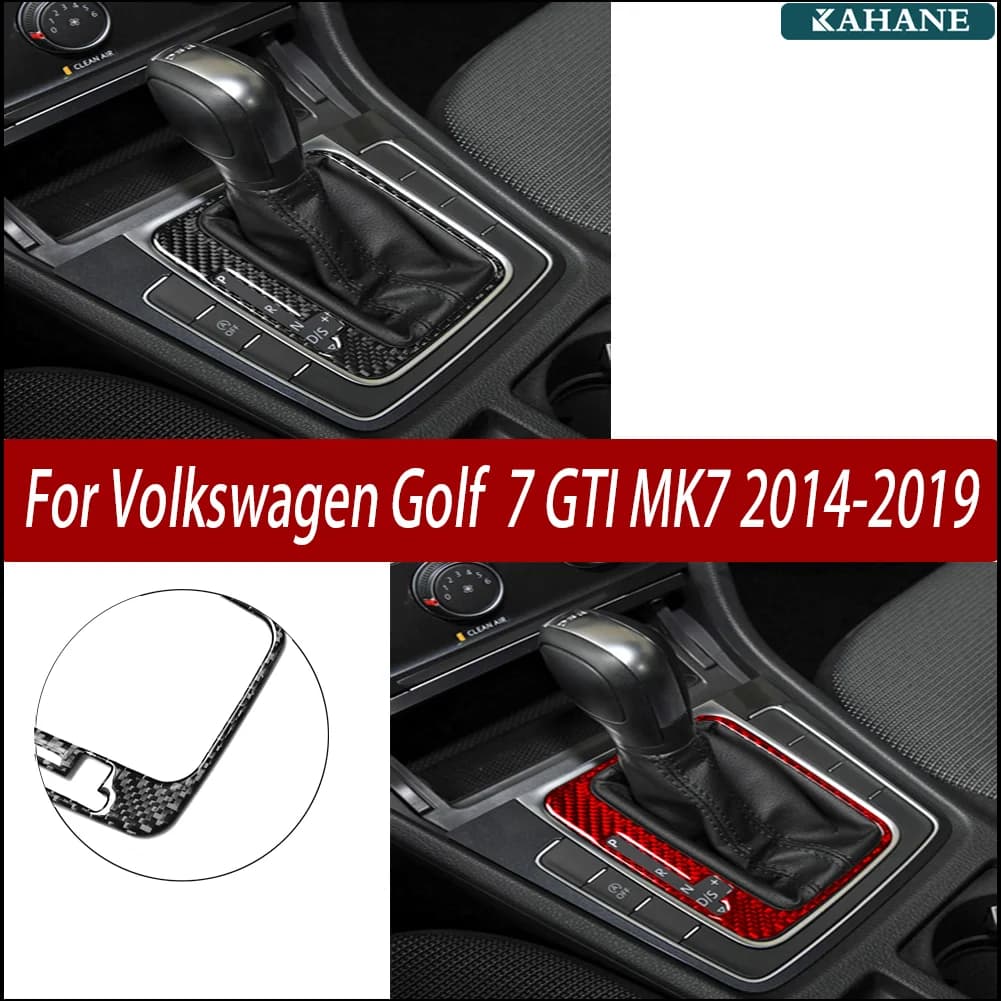 For Volkswagen Golf 7 GTI MK7 2014-2019 Easy-Install Carbon Fiber Stickers - Durable Car Interior Upgrade for Gear Panel