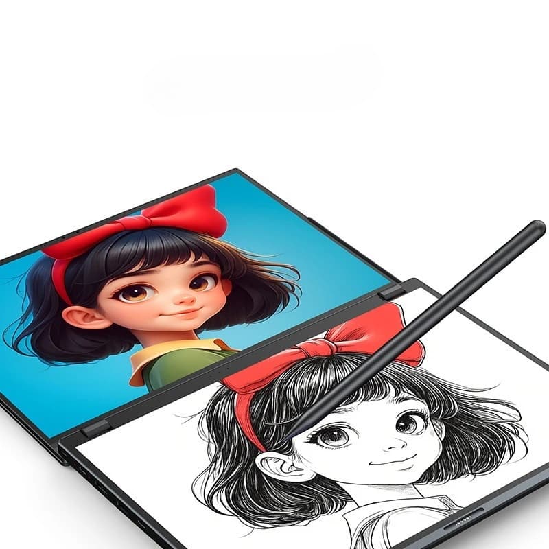 14-inch dual-screen touch office design clip with magnetic laptop attachment