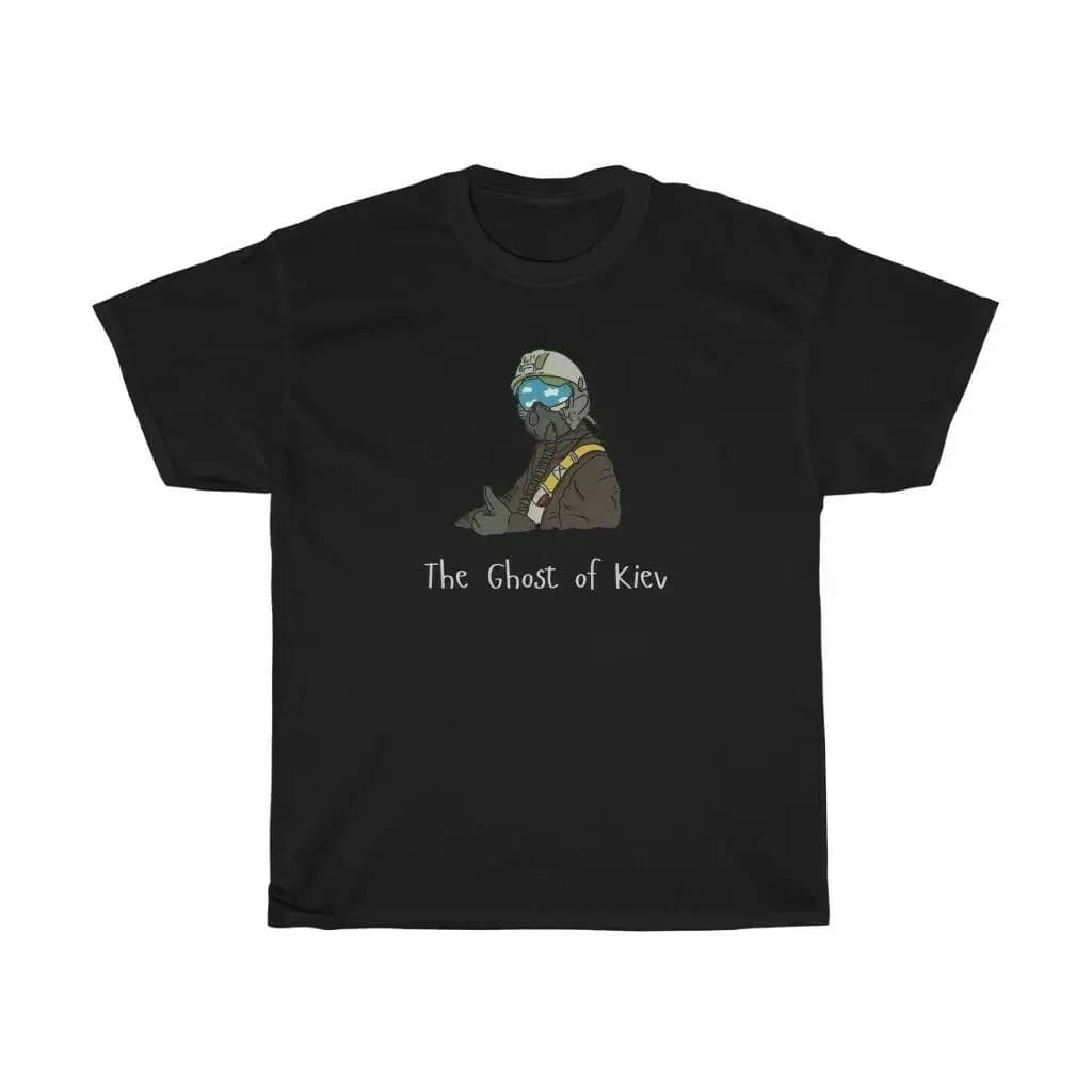 Cool Fashion Design TEES Привид Києва Ukrainian Printed Short Sleeve Casual Short Sleeve O-Neck Mens T Shirt New S-3XL