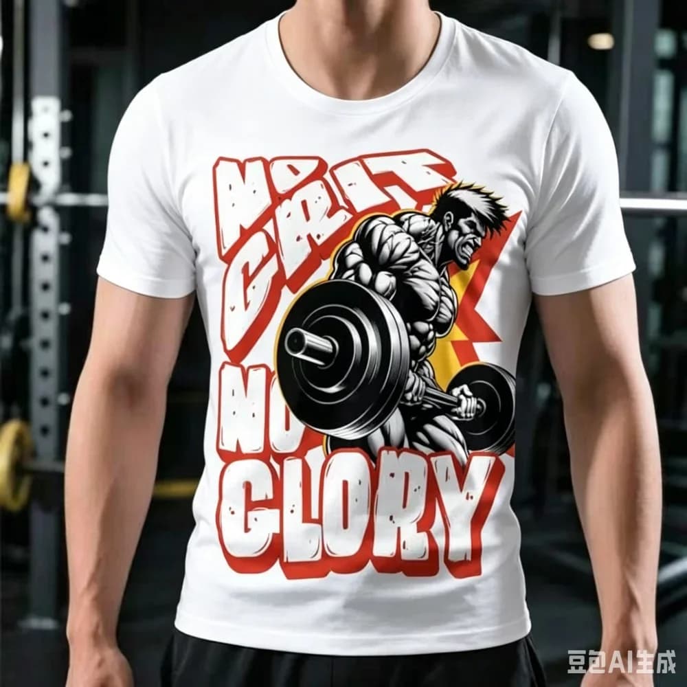 3D Fitness Pattern Print Men's T-shirts Summer Fashion Gym Bodybuilding Short Sleeve Tees Daily Loose Casual O-neck Sports Tops
