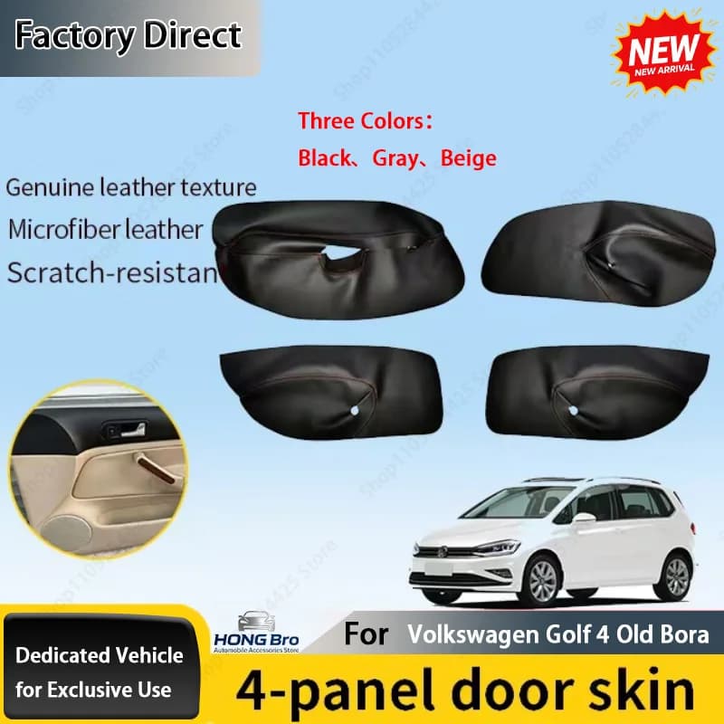 Leather Door Panel Trim for Volkswagen Golf 4 Bora Old Model Interior Renovation Door Lining Handbrake Cover Auto Accessory