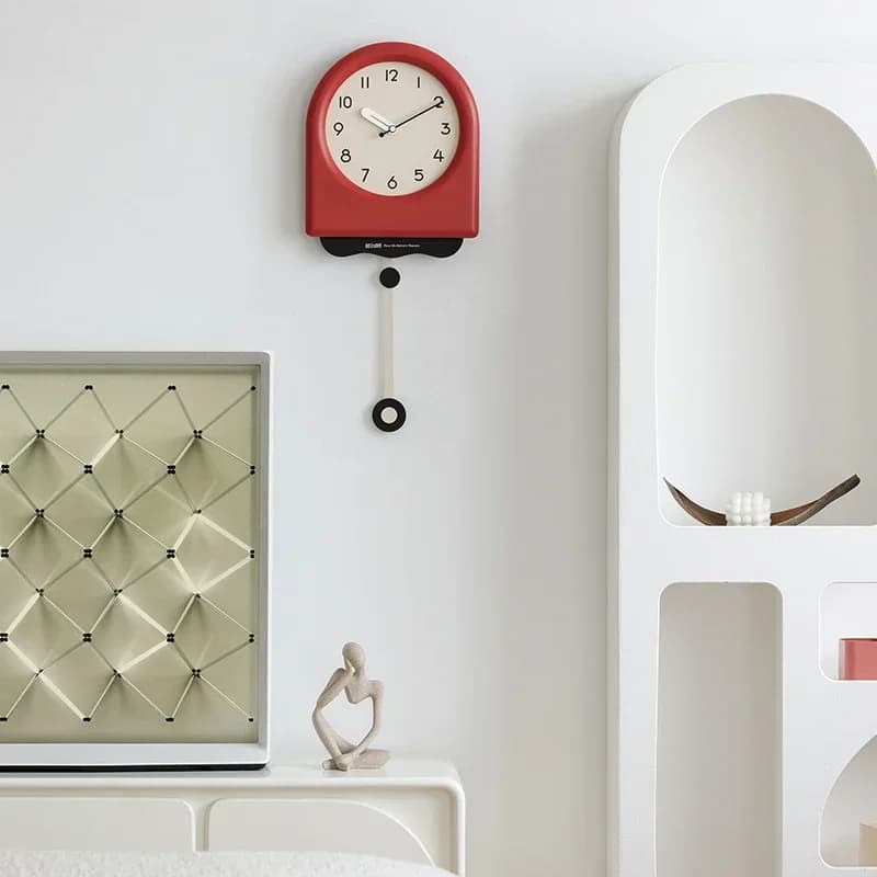 2026 New Korea Cream Style Wall Clock Living Room Clocks Home Decor Digital Clocks Modern Design Swinging Pendulum Clock