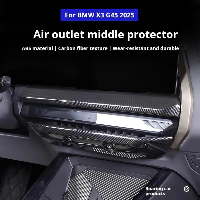 ABS Carbon Fiber Center Control Air Outlet Cover Trim Panel Sticker For BMW X3 G45 2025 Trim Interior Mouldings Accessories