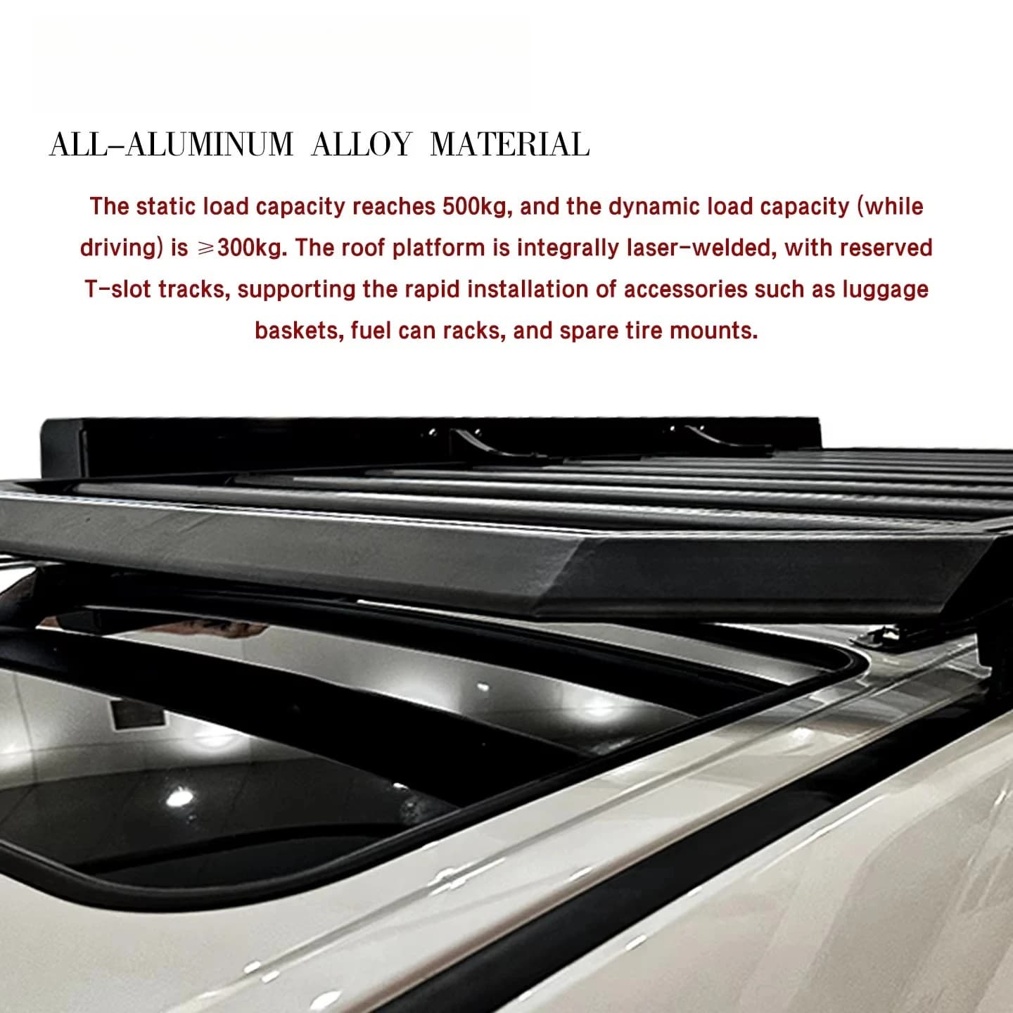 Car Cargo Rack, Aluminum Luggage Rack, Roof Storage Rack, Luggage Crossbar, 4x4 Roof Luggage Rack