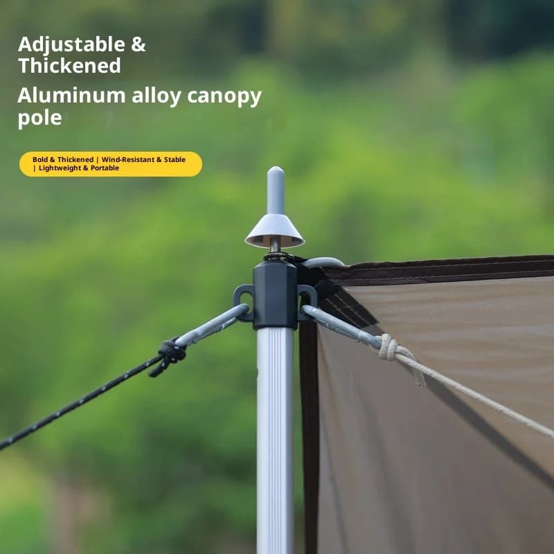 Dropshipping Aluminum Telescopic Canopy Pole Adjustable Tent Support Lightweight Windproof Outdoor Camping Hiking