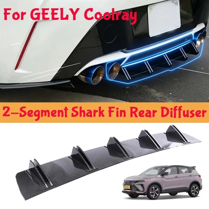 For GEELY Coolray Shark Fin Rear Diffuser Split Chassis Spoiler Auto Aerodynamic Parts Aerodynamic Modification