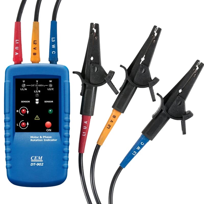 Non-Contact Three Phase Sequence Tester 120V to 400V AC Handheld Motor and Phase Rotation Indicator