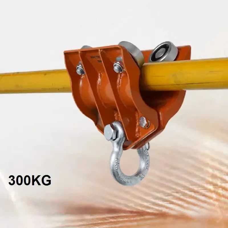300KG-500KG Pipe trolley Die forged Barrel-tube monorail round steel lifting pulley chain hoist Hand Carts & Trolley