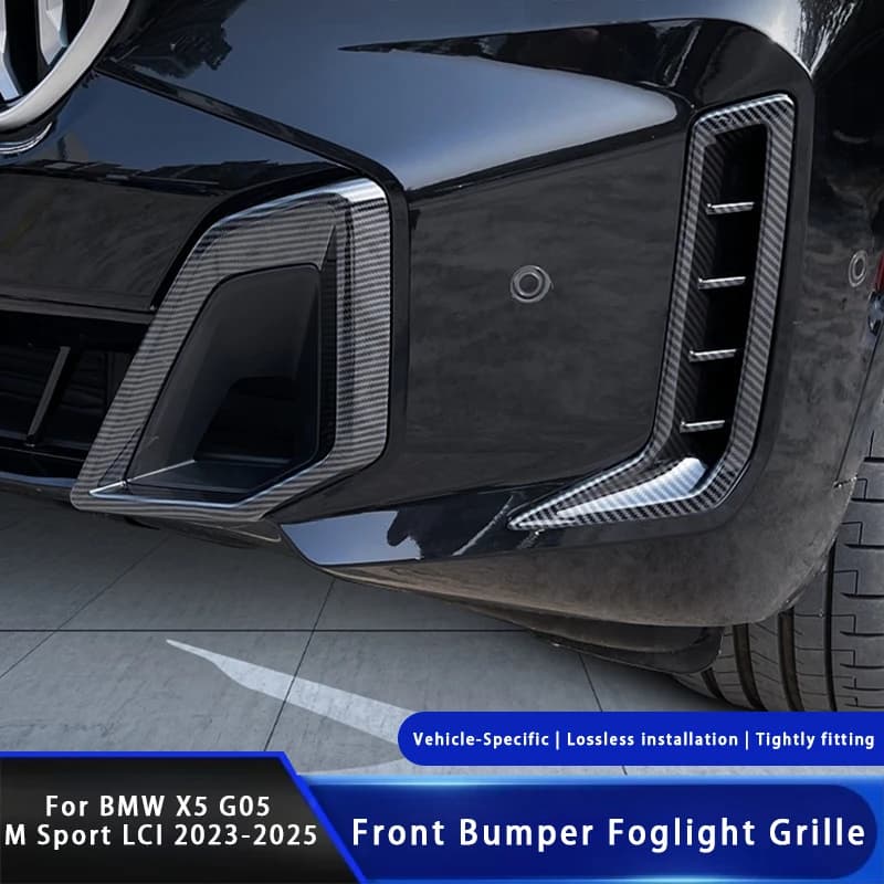 For BMW X5 G05 M Sport LCI 2023-2025 Front Bumper Fog Light Frame Cover Car Fog Lamp Body Kit Splitter Cover Grille Sticker