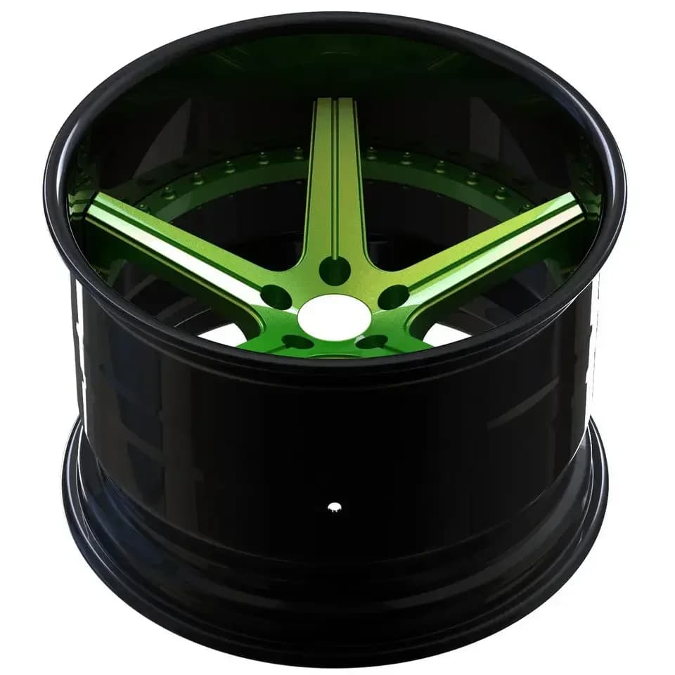 Luxury Green Car Custom Wheels Rims Two Piece 17-22 Inch Car Wheels Custom Forged Aluminum Alloy Wheel