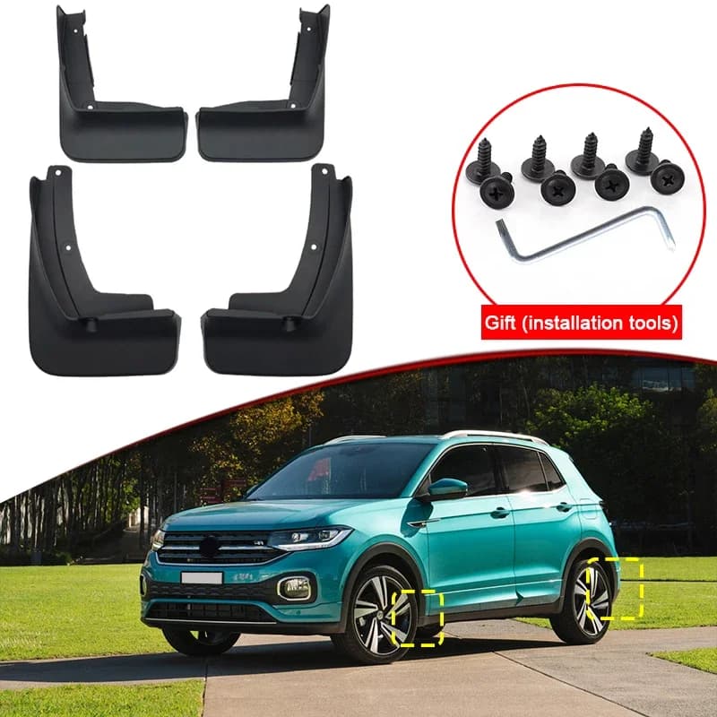 Car Styling For Volkswagen T-Cross C11 2019-2023 ABS Car Mud Flaps Splash Guard Mudguards MudFlaps Front Rear Fender Accessories
