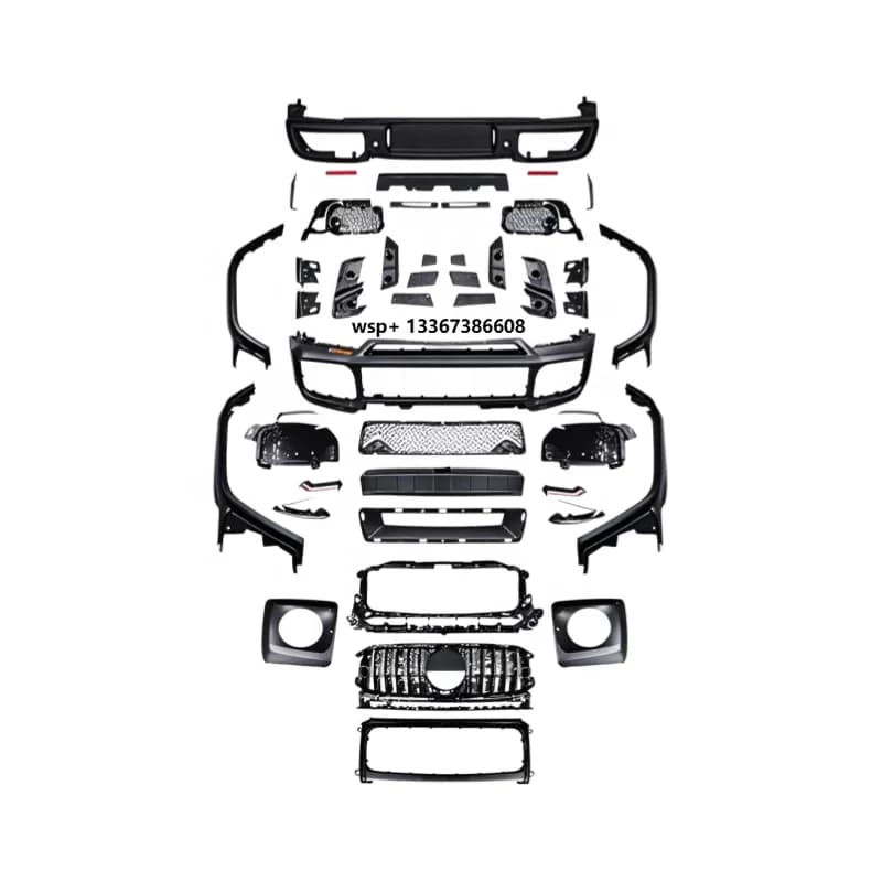 Body kit for Mercedes-G-Class W464, upgraded to BBS style PP plastic front bumper, rear bumper, wheel arches, grille