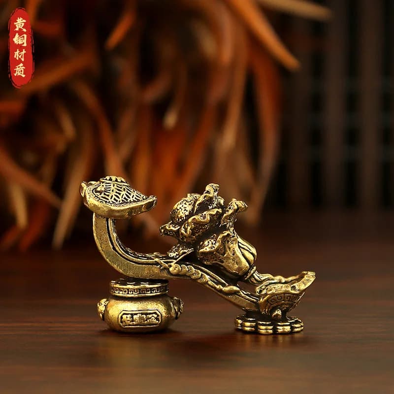 Treasure Bowl Ornament, a set of three pieces attracting wealth and good fortune, suitable for office desktops, featuring a