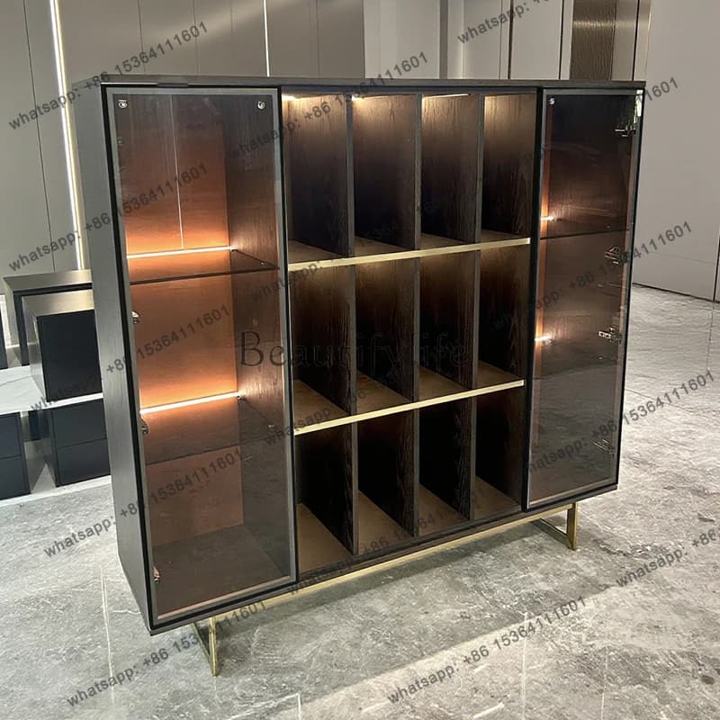 yj9 Modern simple wine cabinet Italian light luxury living room storage minimalist dining side cabinet study small bookshelf