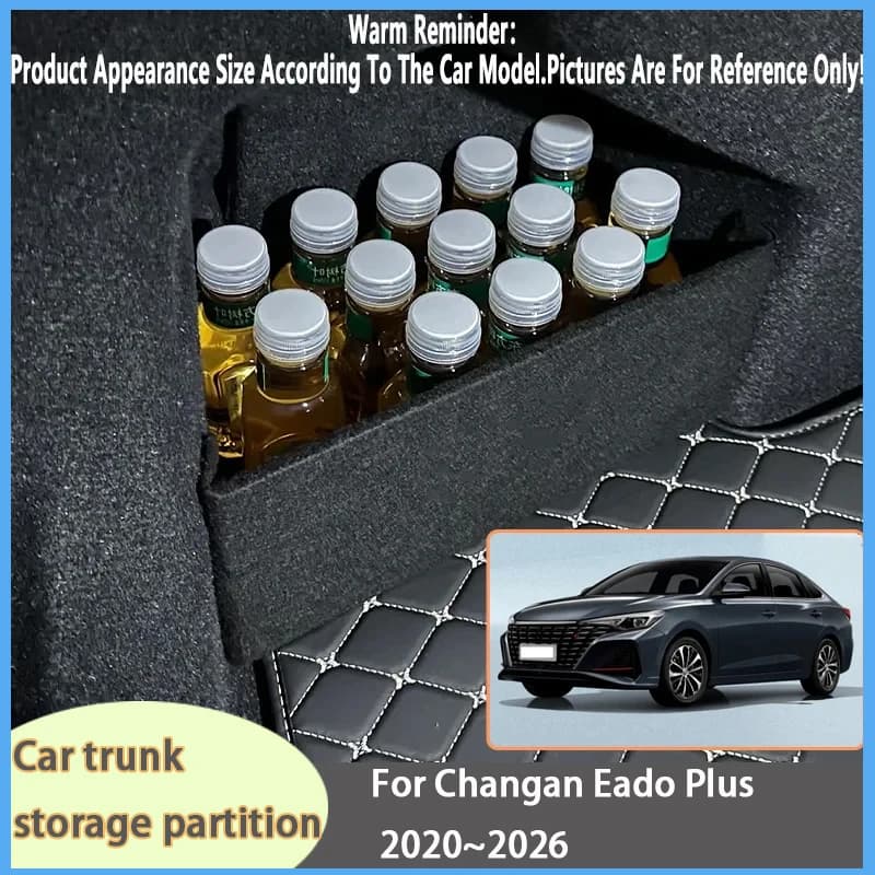 For Changan Eado Plus 2020~2026 Car Organizer Thickening Trunk Side Partition Trunk Interior Storage Box Parts