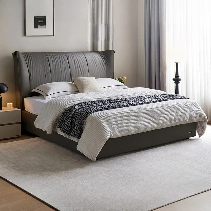 180x200cm Double Bed Luxury Master Bedroom High-end Composite Leather Bed King Size Frame Twin Nightstand Bedroom Furniture