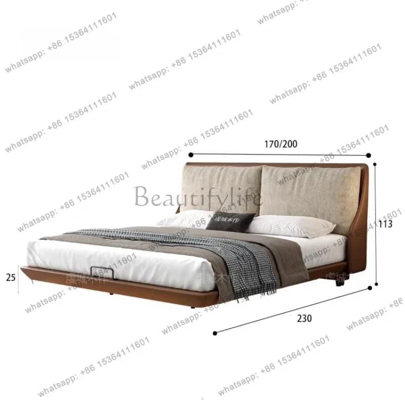 Nordic Minimalism Double bed 180x200cm elegant luxury comfortable bedroom furniture full size bed frame camas de dormitorio