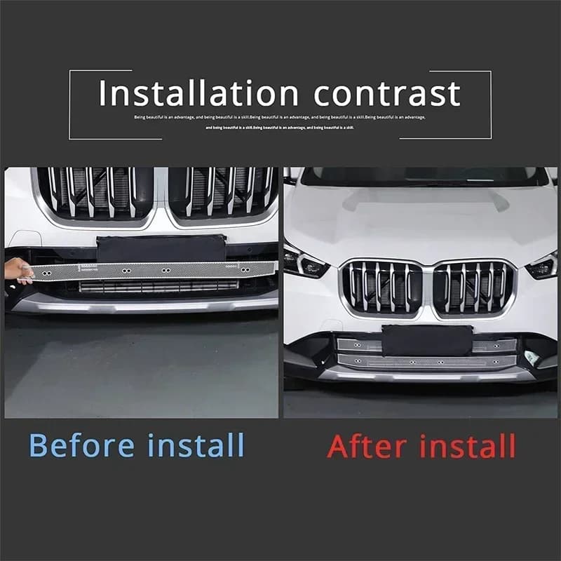 For BMW X1 U11 2023-2025 Car Front Lower Bar Air Intake Grille Insect Net Stainless Steel Exterior Modification Accessories 2Pcs