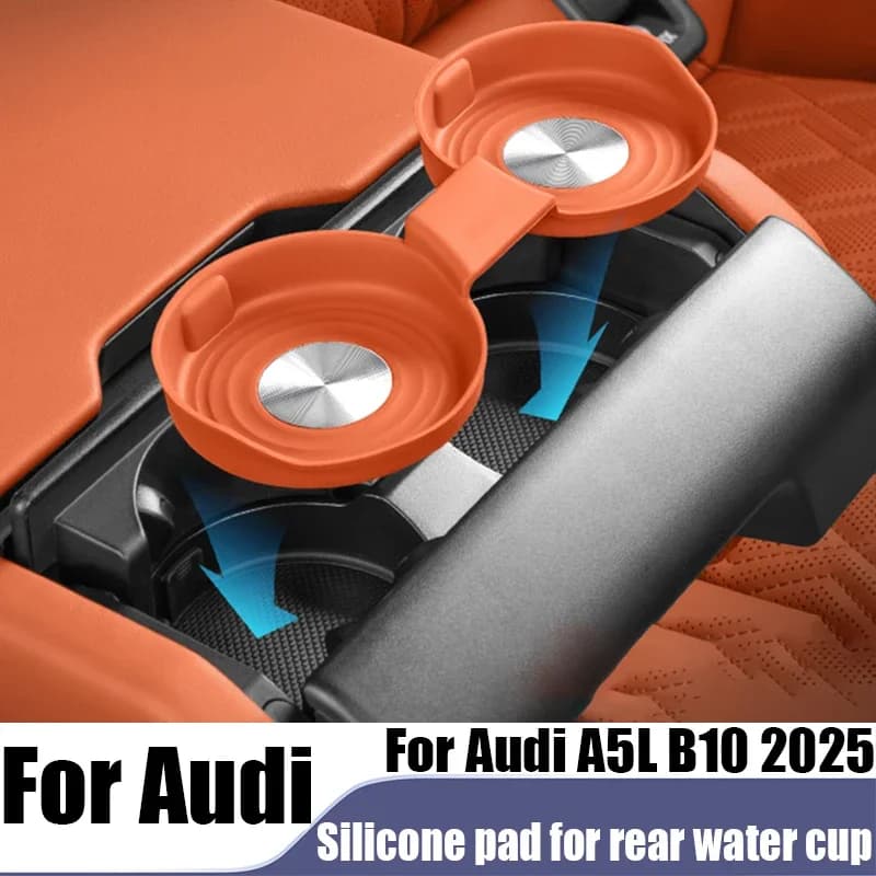 Rear water cup silicone pad car interior storage modification accessories waterproof and scratch resistant For Audi A5L B10 2025