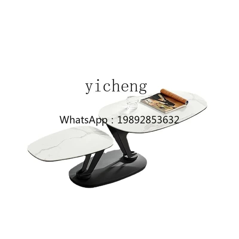 ZZ YY  Minimalist Rotating Tea Table Modern Light Luxury Special-Shaped Rotating Tea Table