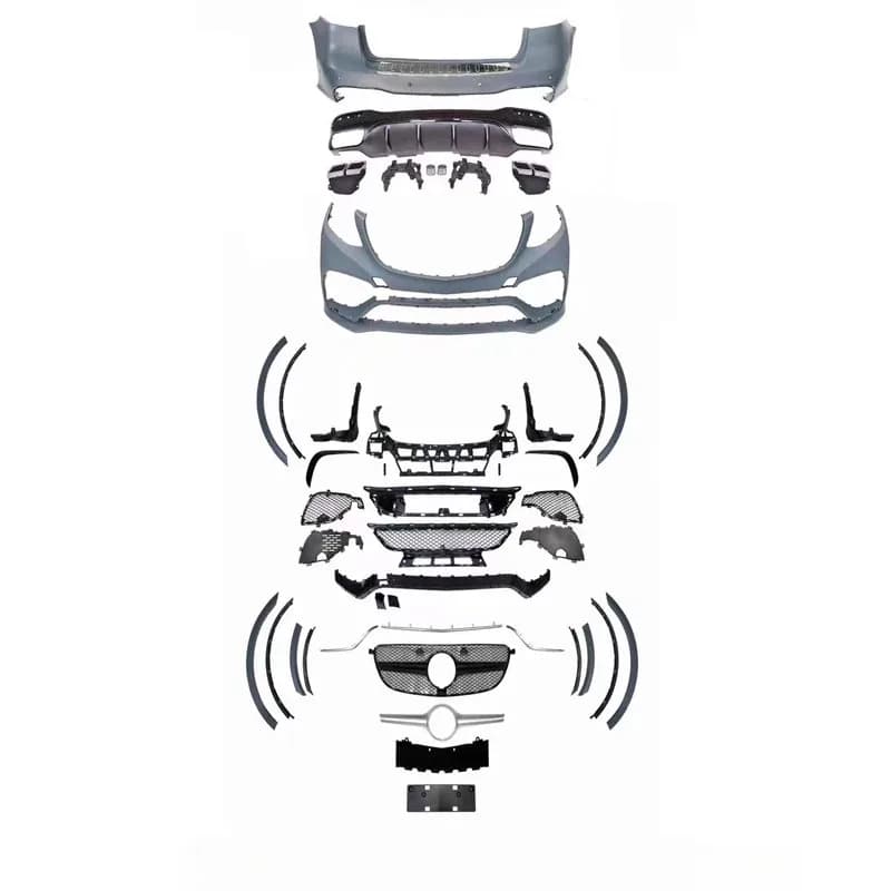 GLE63  Sport Model Car Body Kit for   GLE W166 Upgrade With Front Bumper Grille Rear Bumper for  2016-2019