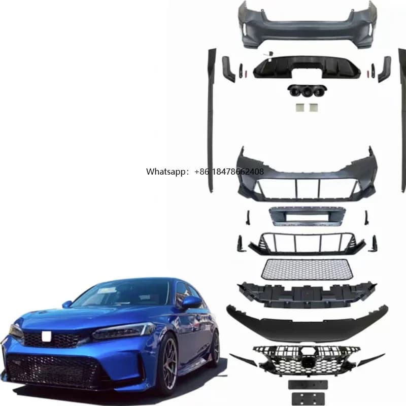 High Quality Type R Car Bumpers Side Skirt GEN 11 Body Kit 2022-2024 for  FL5 Sedan Bodykit front bumper Rear Bumper