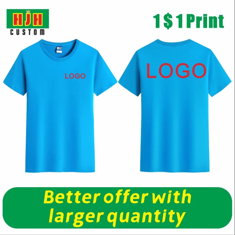 10 Color Pure Cotton T-Shirt LOGO Customized Embroidery Printing Men's And Women's Short Sleeve Top DIY Design Fashion New Style
