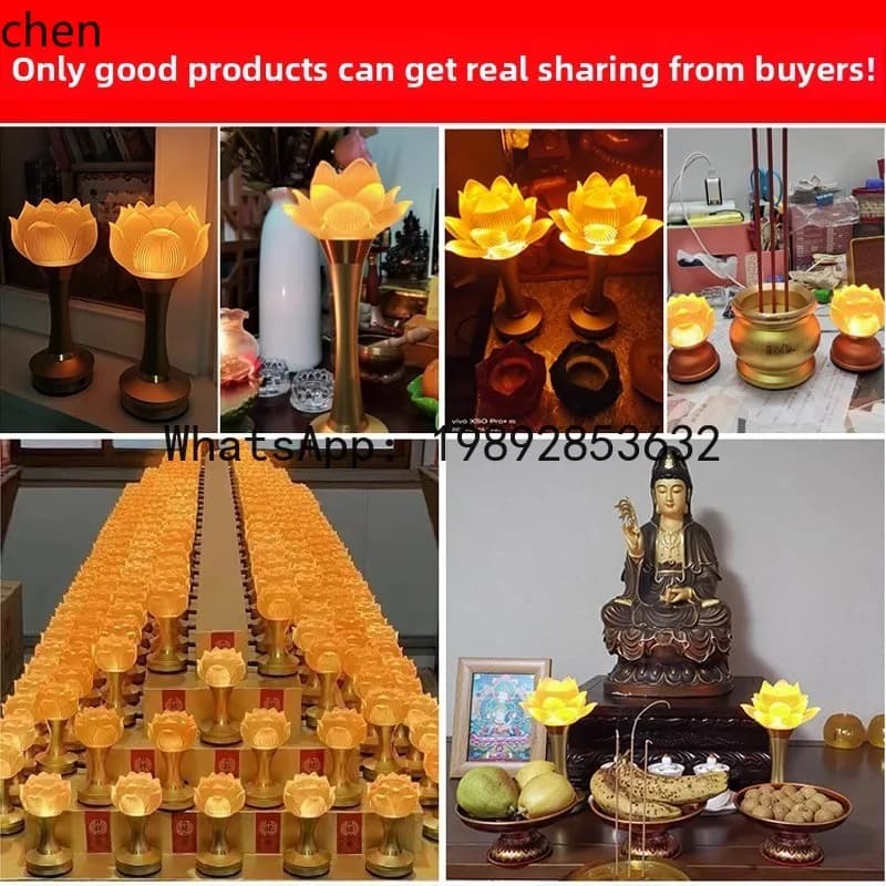 L3-20 Charging Plug-in Dual-use Buddha Hall Lamp Eternal Light Ornament Buddha Altar Ornament Guanyin Buddha Offering Ornament