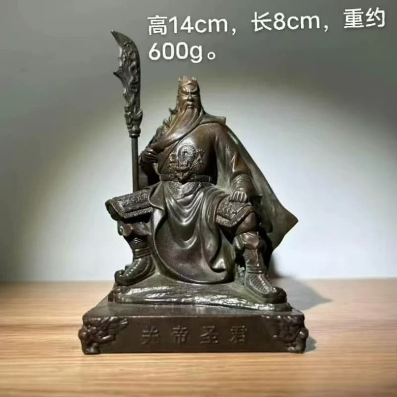 Little Fairy/ Antique Bronze Zhongyi Guan Gong Statue Ornaments HomeLiving Room Table Decoration Crafts Gifts