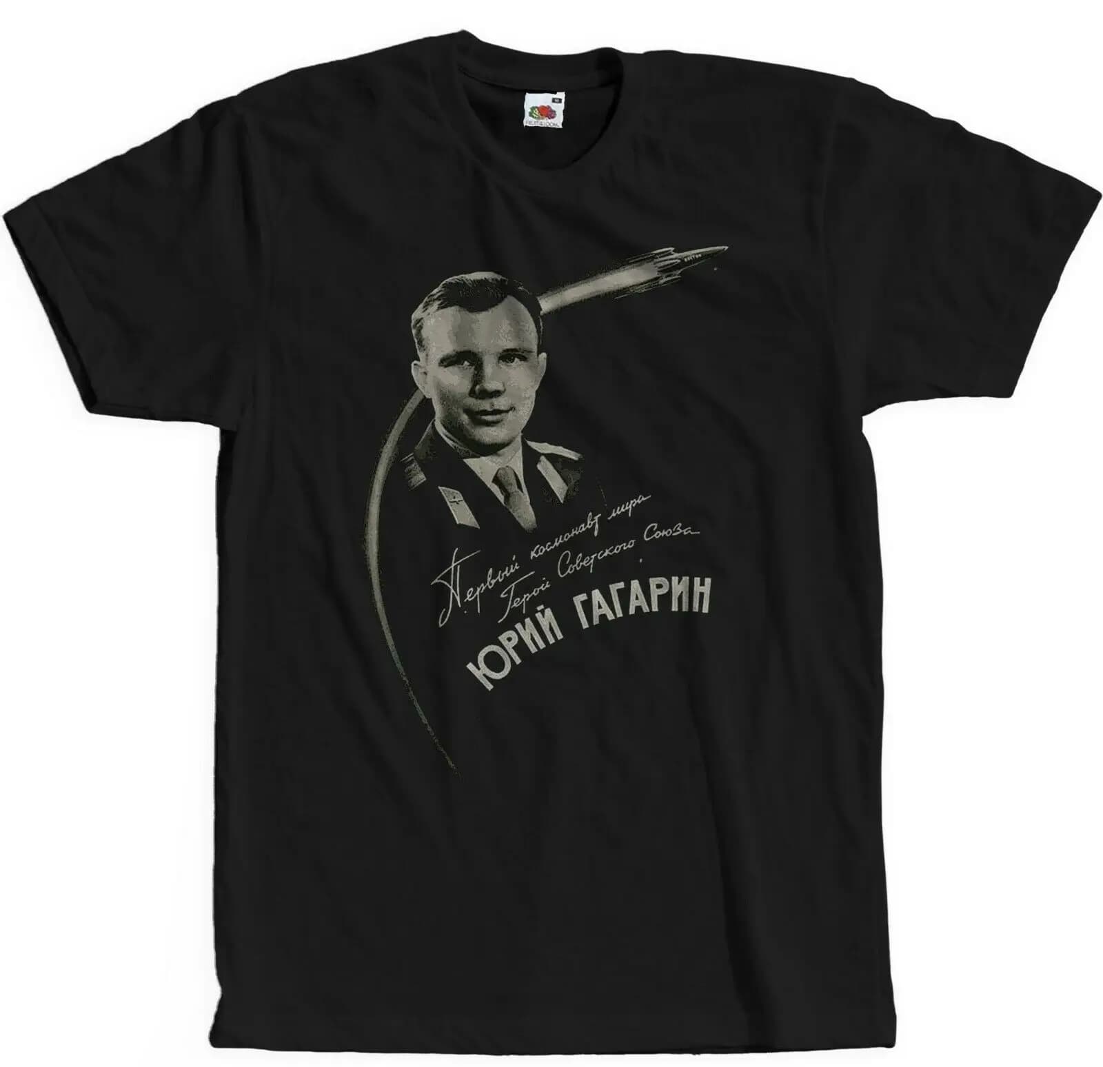 USSR Cosmonaut Yuri Gagarin First Astronaut Casual T-shirt. High-quality Cotton Short Sleeve O-Neck Mens T Shirt New S-3XL