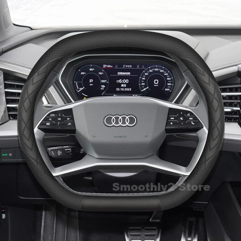 Leather Car Steering Wheel Cover For Audi Q6 e-tron Q4 e-tron S e-tron GT 2025 Auto interior Audi SQ5 Sportback Accessories