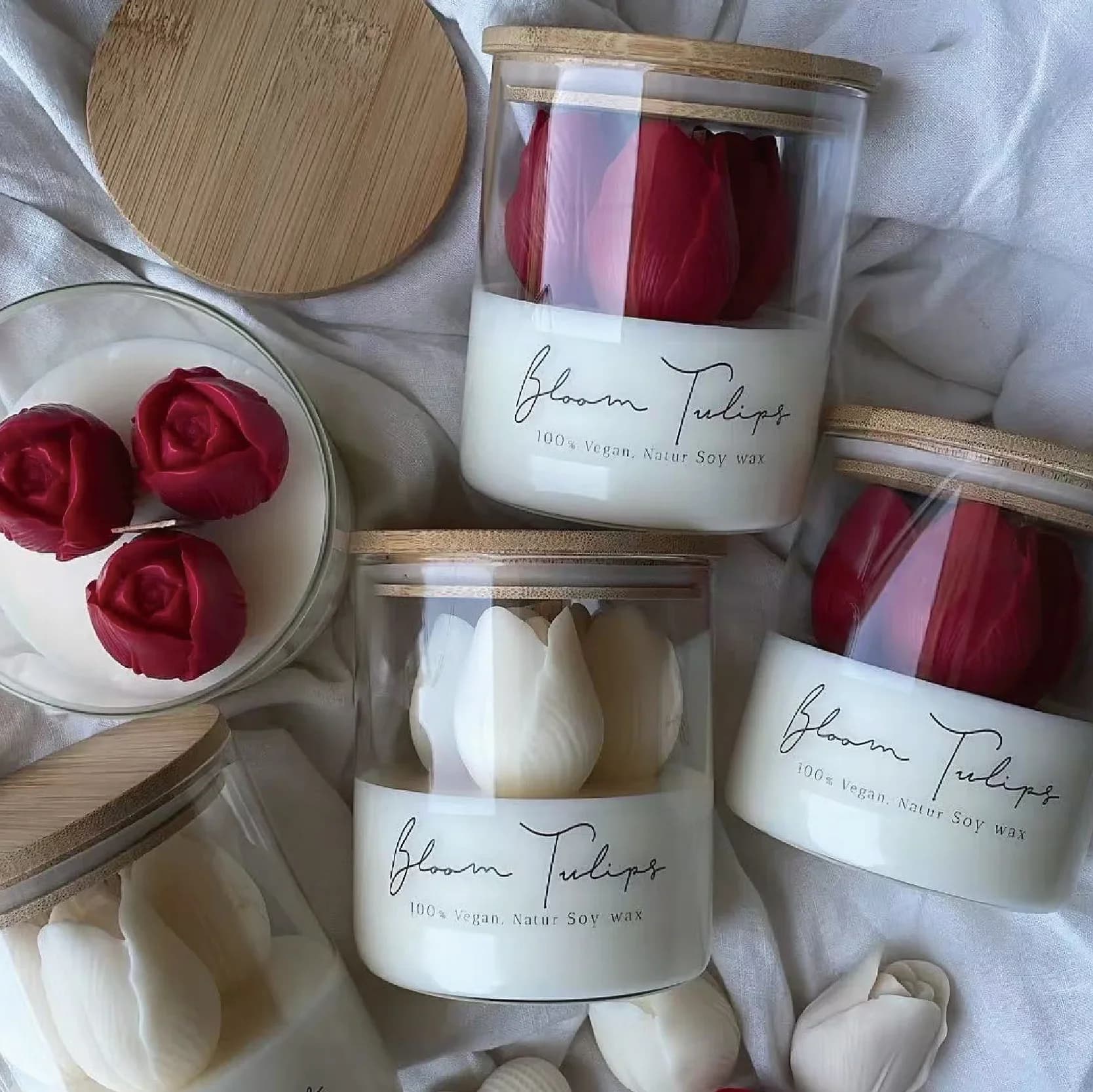 Tulip Aroma Candle Glasses Soy Wax Birthday Accompaniment Gifts Aroma Decorations Home Ambiance Creative Gifts for Friends