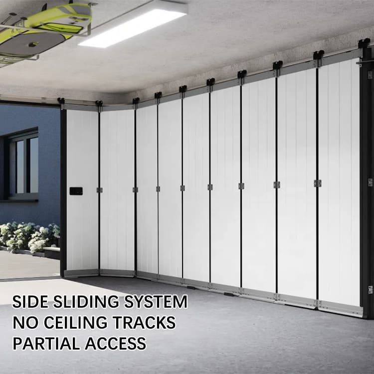 Factory Wholesale Durable Aluminum Alloy Material Automatic Horizontal Side Electric Sectional Doors Side Sliding Garage Doors