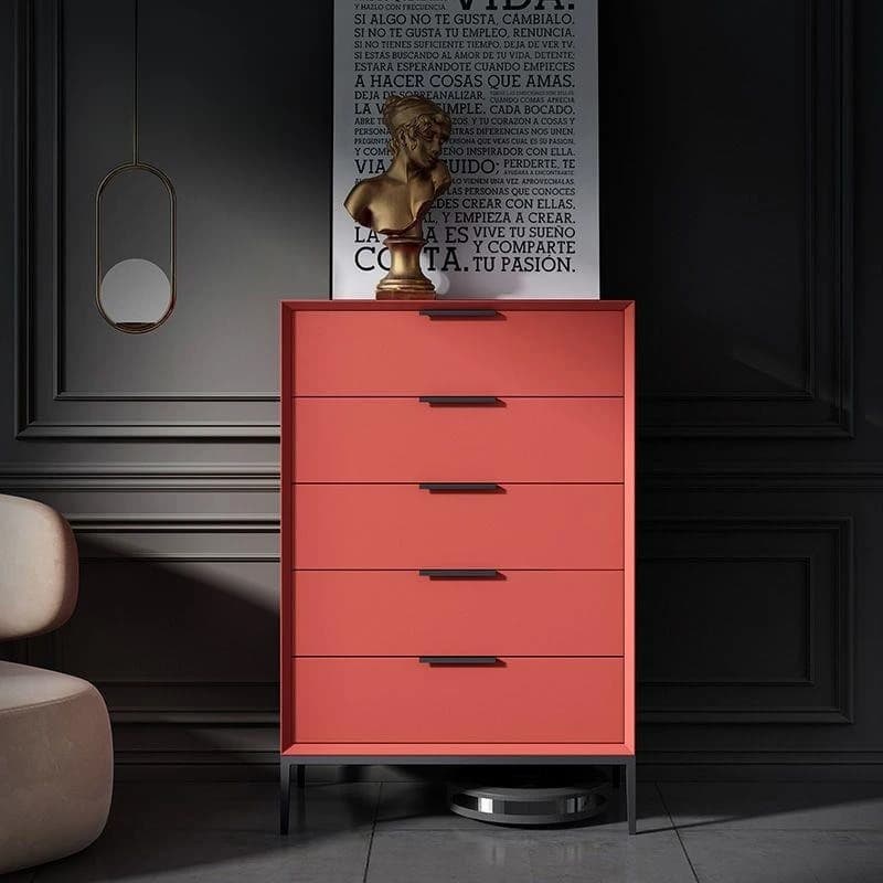 Italian minimalist chest of drawers simple modern light luxury living room solid wood storage Nordic bedroom bedside cabinet