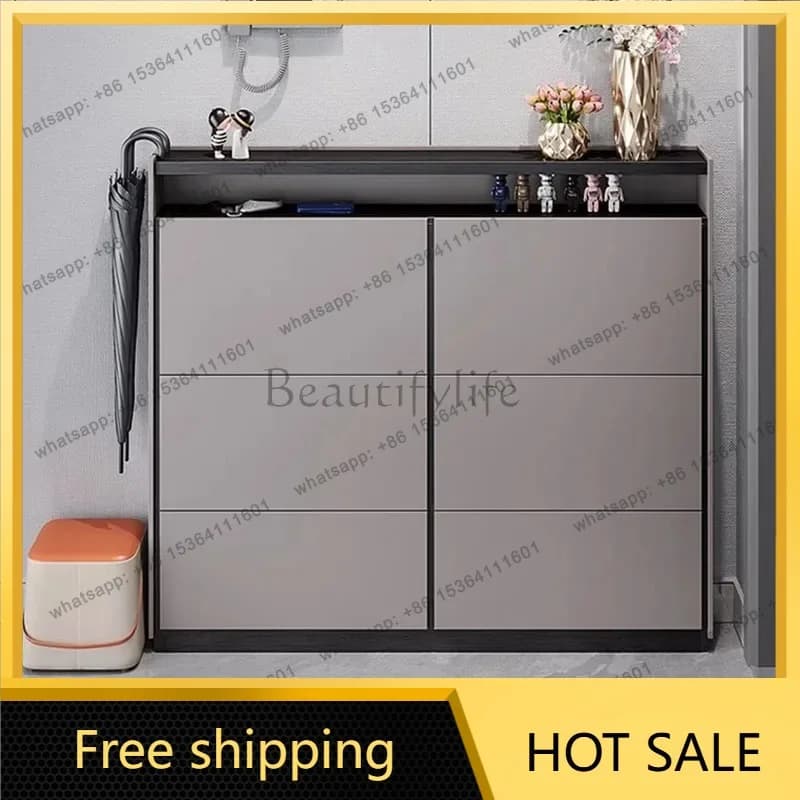 Vertical Interior Shoe Cabinet Big Size Wooden Chinese Style Fashion Creative Shoe Shelf Unique