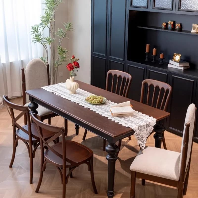Study Wooden Modern Dining Tables Black White Cuisine Dinette Dining Tables Modern Wood Mesas De Restaurante Dining Tables Sets