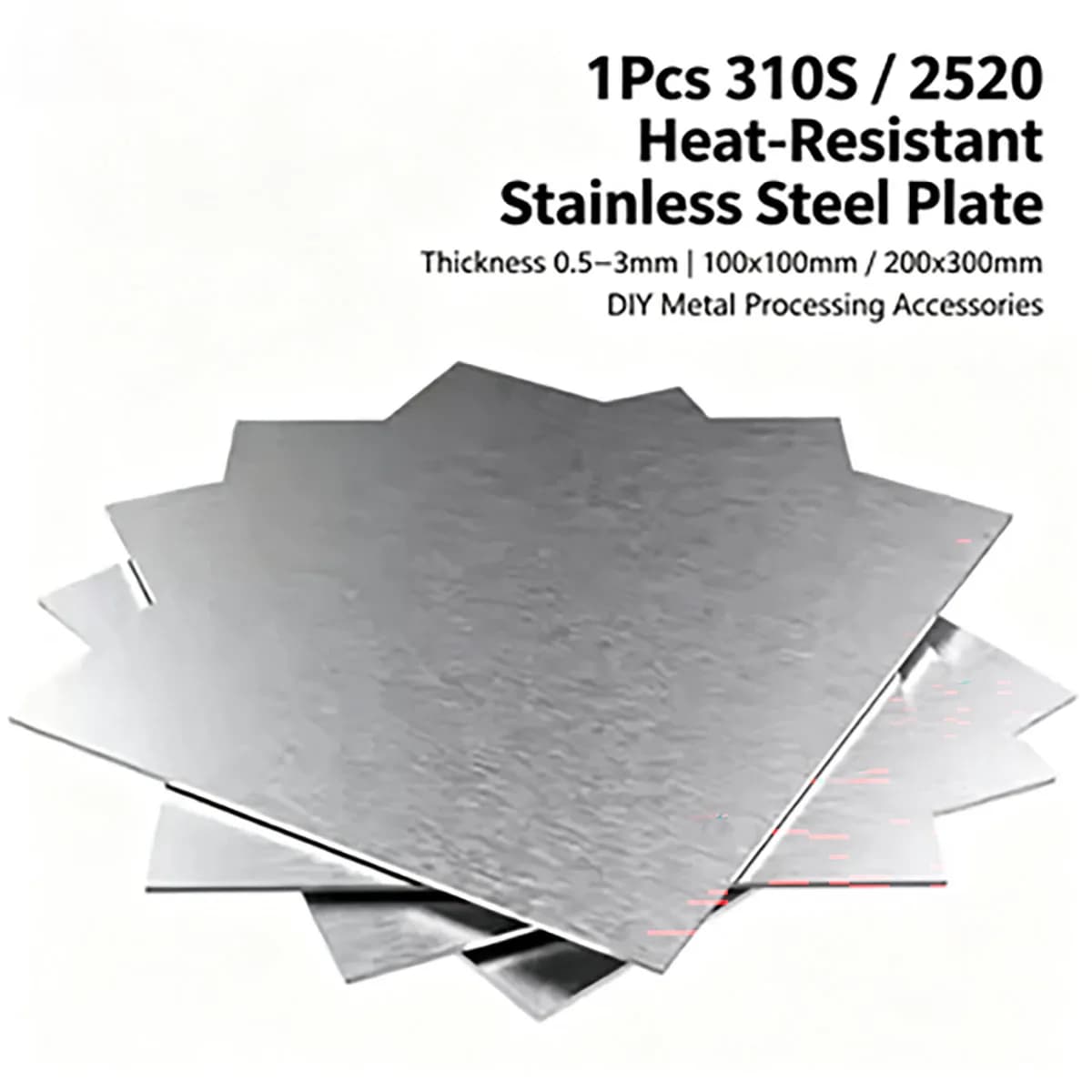 1Pcs 310S / 2520 Heat‑Resistant Stainless Steel Plate Thickness 0.5‑3mm 100x100mm 200x300mm DIY Metal Processing Accessories