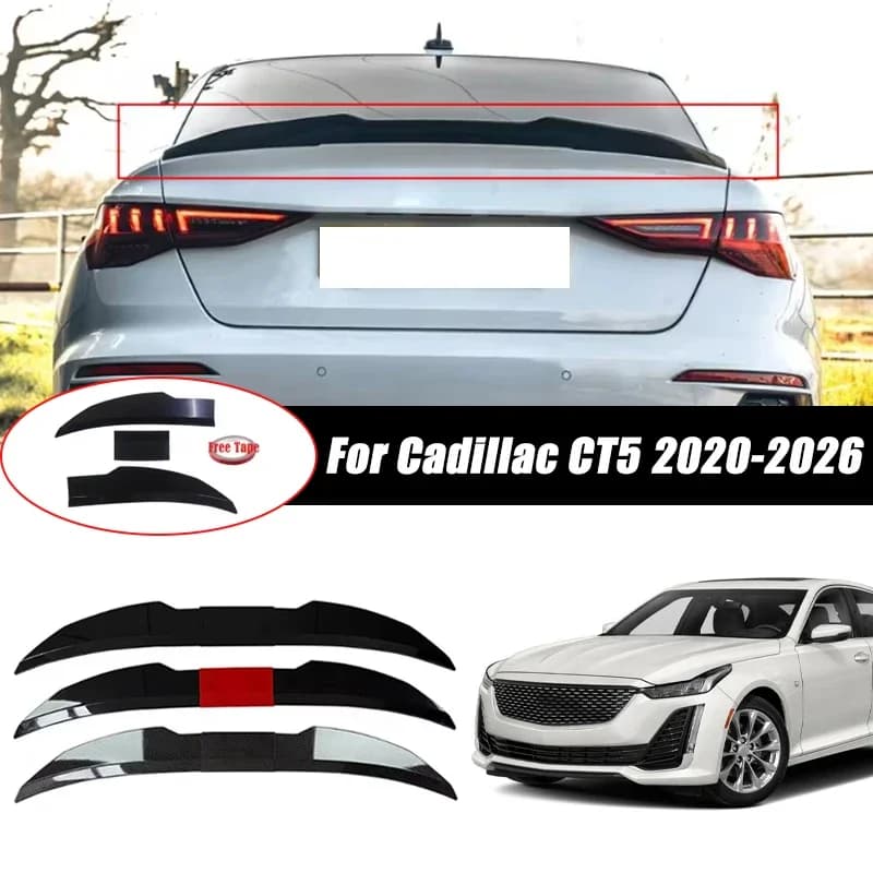 3pcs Sedan Rear Trunk Spoiler For Cadillac CT5 2020-2026 Adjustable DIY Modified Trunk Spoiler Automotive Accessories