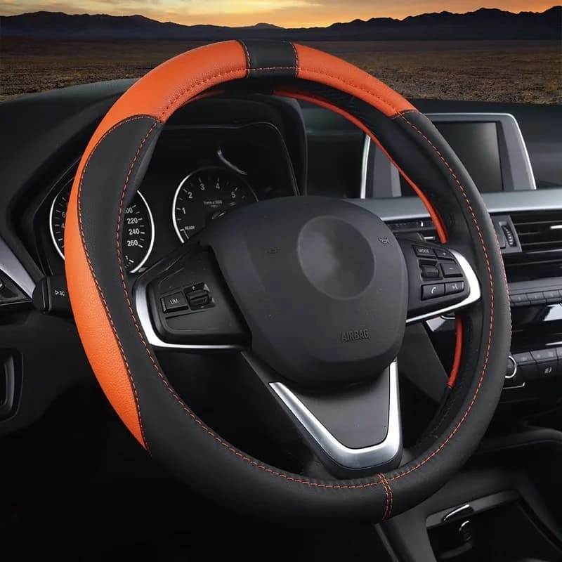 Microfiber Leather Car Steering Wheel Cover O Shape Anti slip Steering Wheel Grip Car Parts Interior Universal Steering Covers