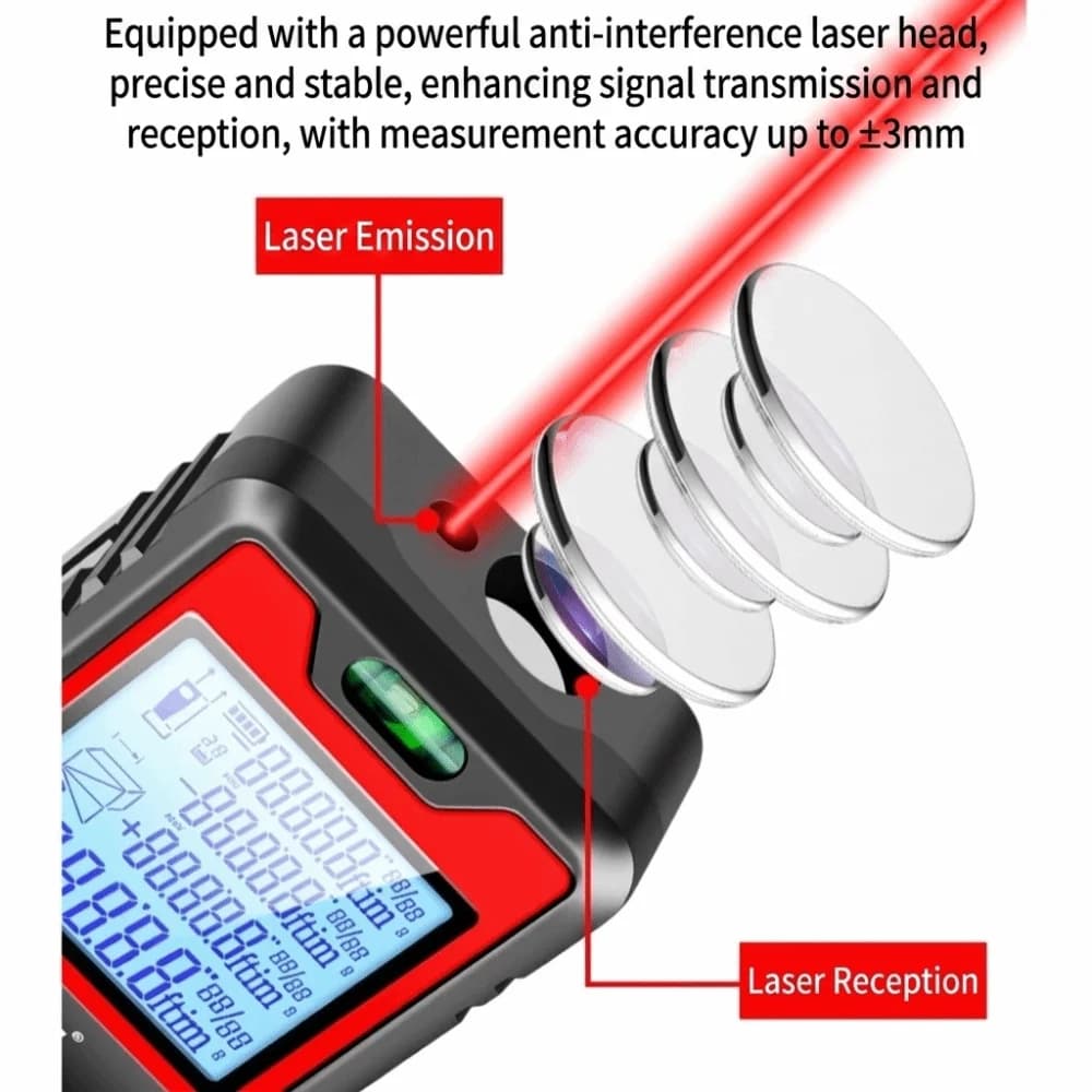 High Precision Laser Distance Meter Rechargeable Professional Digital Laser Ruler Durable 120m Laser Rangefinder