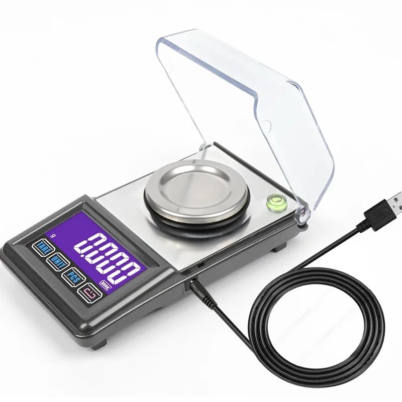 0.001g Electronic Touch Jewelry Carat Scale 50g 30G 20g LCD Gem Diamond USB Digital Scales Count Pocket Weight Balance Backlight