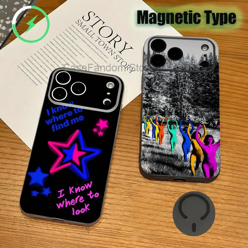 Who Really Cares T-TV GirlS For iPhone 18,17,16,15,14,13,12,Pro,Max,Plus Magnetic Wireless Charging Transparent gray Phone Case