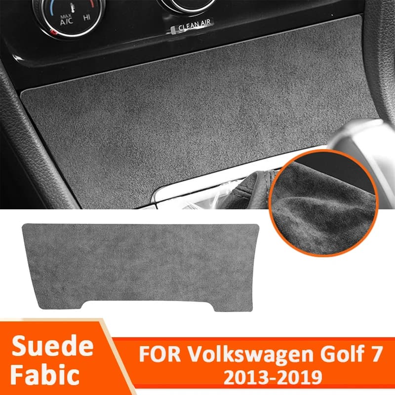 For Volkswagen Golf 7 Golf 7.5 2013-2019 Soft Suede Fabic Car Center Storage Box Panel Trim Cover Decoration Interior Sticker