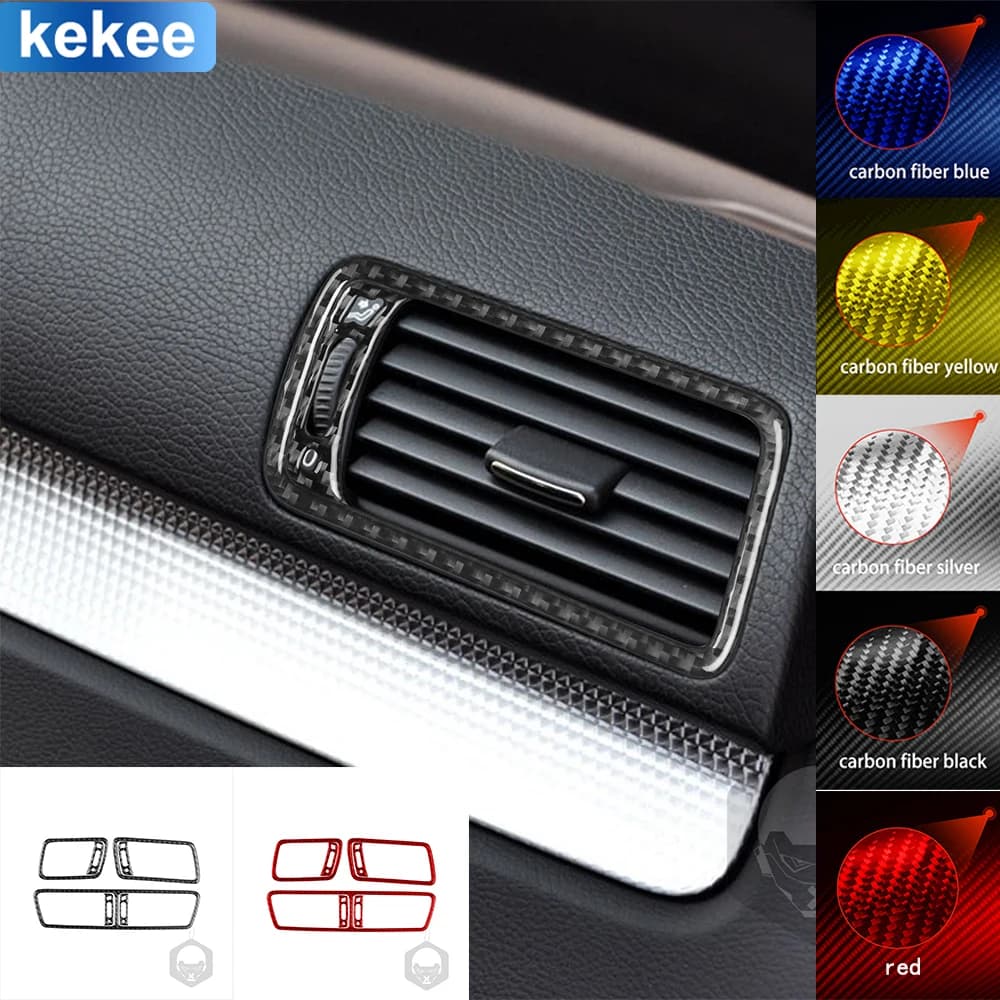 For VW Volkswagen Passat B6 2006-2011 Dashboard Air Outlet Frame Set Cover Real Carbon Fiber Sticker Car Interior Accessories