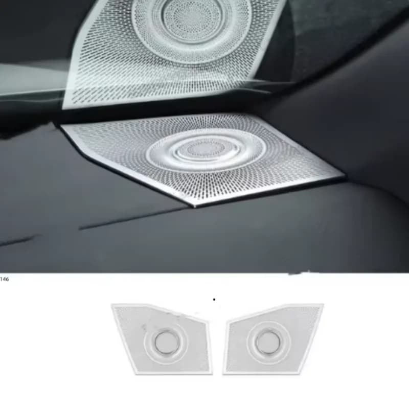 Stainless car front panel center/left and right horn stickers covered with decorative stickers Fit For Toyota SIENNA 2022-2024