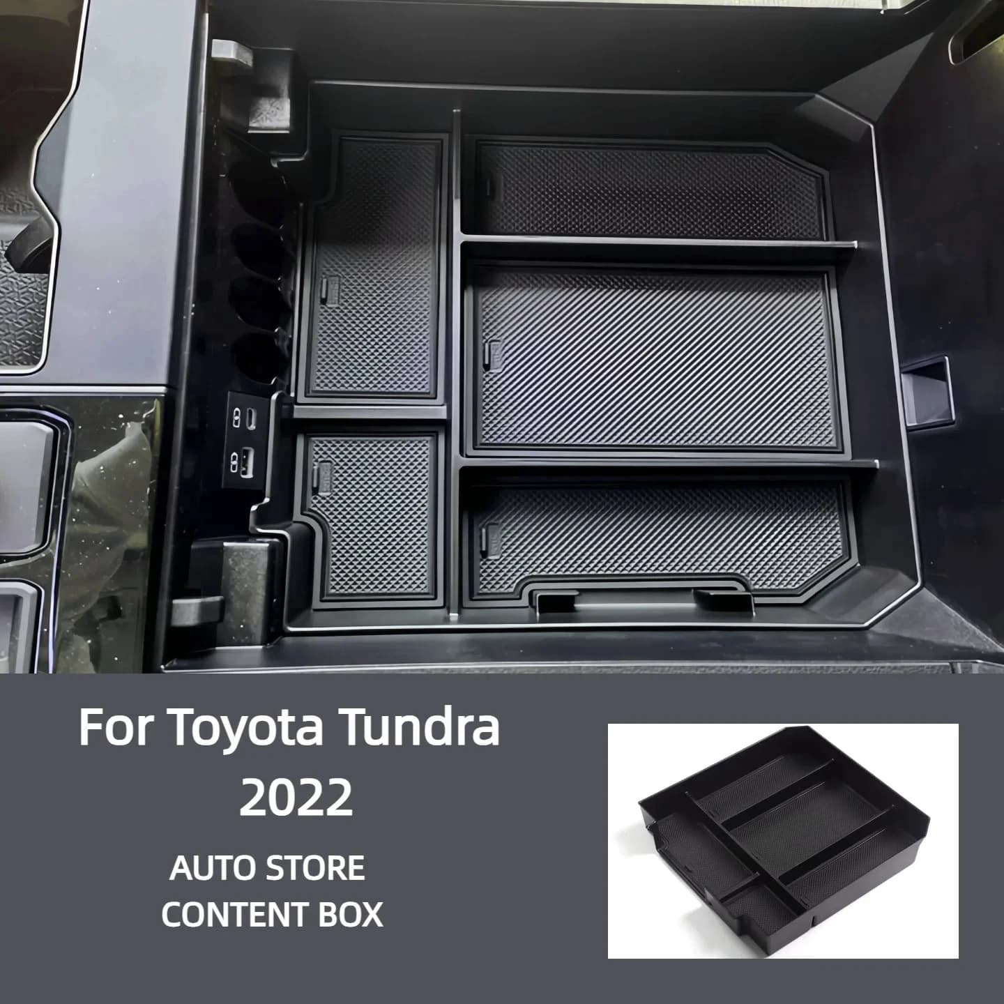 Suitable for Toyota 2022 Tundra Center Console Storage Box Tundra Dashboard Storage Box Partition Organizer